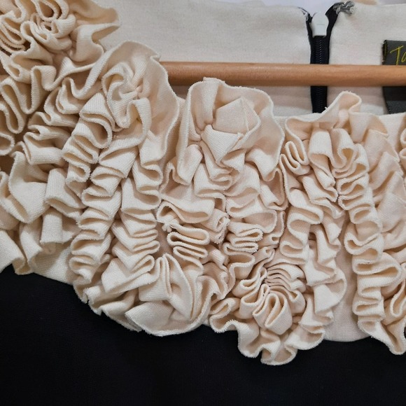 Taylor Statement Collar Black & Cream Dress Women's Size 6 - Picture 3 of 9